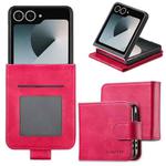 For Samsung Galaxy Z Flip7 5G LC.IMEEKE Calf Texture Leather Phone Case(Red)