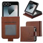 For Samsung Galaxy Z Flip7 5G LC.IMEEKE Calf Texture Leather Phone Case(Coffee)