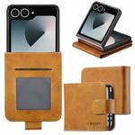 For Samsung Galaxy Z Flip7 5G LC.IMEEKE Calf Texture Leather Phone Case(Brown)