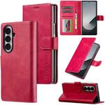 For Samsung Galaxy Z Fold7 5G LC.IMEEKE Calf Texture Leather Phone Case(Red)