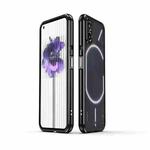 For Nothing Phone 2 Aurora Series Lens Protector + Metal Frame Protective Phone Case(Black Silver)