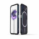 For Nothing Phone 2 Aurora Series Lens Protector + Metal Frame Protective Phone Case(Black Blue)