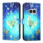 For Nothing Phone 2a 3D Painting Horizontal Flip Leather Phone Case(Golden Butterfly)