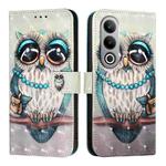 For OnePlus Nord CE4 3D Painting Horizontal Flip Leather Phone Case(Grey Owl)