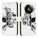 For Realme 12 5G Global 3D Painting Horizontal Flip Leather Phone Case(Skull)