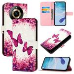 For Realme 11 4G Global 3D Painting Horizontal Flip Leather Phone Case(Rose Butterfly)