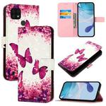 For Realme C20 / C11 2021 / C21 3D Painting Horizontal Flip Leather Phone Case(Rose Butterfly)