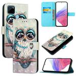 For Realme C21Y 3D Painting Horizontal Flip Leather Phone Case(Grey Owl)