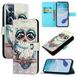 For Realme C65 4G Global 3D Painting Horizontal Flip Leather Phone Case(Grey Owl)