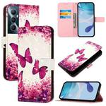 For Realme C65 4G Global 3D Painting Horizontal Flip Leather Phone Case(Rose Butterfly)