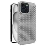 For iPhone 15 Hollow Heat Dissipation TPU Phone Case(Grey)