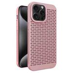 For iPhone 15 Pro Hollow Heat Dissipation TPU Phone Case(Pink)