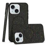 For iPhone 15 Plus Colorful Frosted Magsafe PC Hybrid TPU Phone Case(Black)