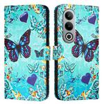 For OnePlus Nord CE4   Colored Drawing Pattern Plain Weave Leather Phone Case(Caring Butterfly)