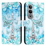 For OnePlus Nord CE4   Colored Drawing Pattern Plain Weave Leather Phone Case(Tower Butterfly)