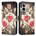 For OnePlus Nord CE4   Colored Drawing Pattern Plain Weave Leather Phone Case(Roses On Black)