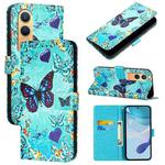 For OnePlus Nord CE4 Lite Colored Drawing Pattern Plain Weave Leather Phone Case(Caring Butterfly)