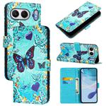 For OnePlus Nord 4 5G Colored Drawing Pattern Plain Weave Leather Phone Case(Caring Butterfly)