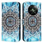 For Realme 12 5G Global Colored Drawing Pattern Plain Weave Leather Phone Case(Undersea Mandala)