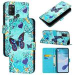 For Realme C17 / 7i Colored Drawing Pattern Plain Weave Leather Phone Case(Caring Butterfly)