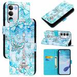 For Realme C71 4G Global Colored Drawing Pattern Plain Weave Leather Phone Case(Tower Butterfly)