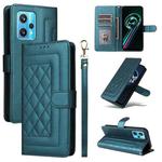 For Realme 9 Pro+ Diamond Lattice Leather Flip Phone Case(Green)