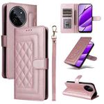 For Realme 11 4G Diamond Lattice Leather Flip Phone Case(Rose Gold)