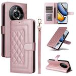 For Realme 11 Pro+ Diamond Lattice Leather Flip Phone Case(Rose Gold)