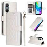 For vivo Y03 Diamond Lattice Leather Flip Phone Case(White)