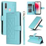 For vivo Y3 / Y17 Diamond Lattice Leather Flip Phone Case(Mint Green)