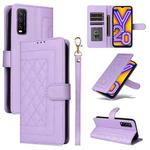 For vivo Y20 / Y20i Diamond Lattice Leather Flip Phone Case(Light Purple)