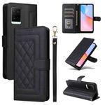 For vivo Y21 / Y33s Diamond Lattice Leather Flip Phone Case(Black)