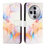 For OPPO Find X7 PT003 Marble Pattern Flip Leather Phone Case(Galaxy Marble White)