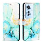 For OPPO Reno 11F 5G Global PT003 Marble Pattern Flip Leather Phone Case(Green)