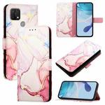 For OPPO A15 / A15s / A35 2021 PT003 Marble Pattern Flip Leather Phone Case(Rose Gold)