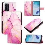 For OPPO A36 4G / A76 4G / A96 4G PT003 Marble Pattern Flip Leather Phone Case(Pink Purple Gold)
