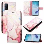 For OPPO A72 / A52 / A92 4G PT003 Marble Pattern Flip Leather Phone Case(Rose Gold)