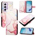 For OPPO Reno12 Pro Global PT003 Marble Pattern Flip Leather Phone Case(Rose Gold)