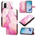 For OPPO A32 2020 4G / A53 2020 4G PT003 Marble Pattern Flip Leather Phone Case(Pink Purple Gold)