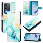 For OPPO A3 Pro 5G India PT003 Marble Pattern Flip Leather Phone Case(Green)