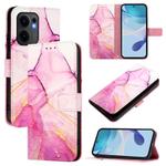 For OPPO Reno13 F 5G Global PT003 Marble Pattern Flip Leather Phone Case(Pink Purple Gold)