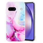 For Google Pixel 8A IMD Marble Pattern TPU Phone Case(Pink Blue)