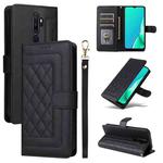 For OPPO A9 / A5 2020 Diamond Lattice Leather Flip Phone Case(Black)