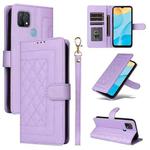 For OPPO A15 / A15s Diamond Lattice Leather Flip Phone Case(Light Purple)