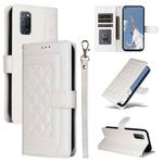 For OPPO A52 / A72 / A92 Diamond Lattice Leather Flip Phone Case(White)