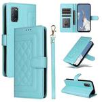 For OPPO A52 / A72 / A92 Diamond Lattice Leather Flip Phone Case(Mint Green)