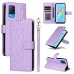 For OPPO A54 4G / A16 Diamond Lattice Leather Flip Phone Case(Light Purple)