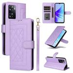 For OPPO A57 / A57s Diamond Lattice Leather Flip Phone Case(Light Purple)