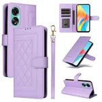 For OPPO A78 4G Diamond Lattice Leather Flip Phone Case(Light Purple)