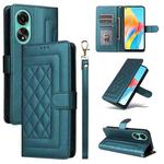 For OPPO A78 4G Diamond Lattice Leather Flip Phone Case(Green)